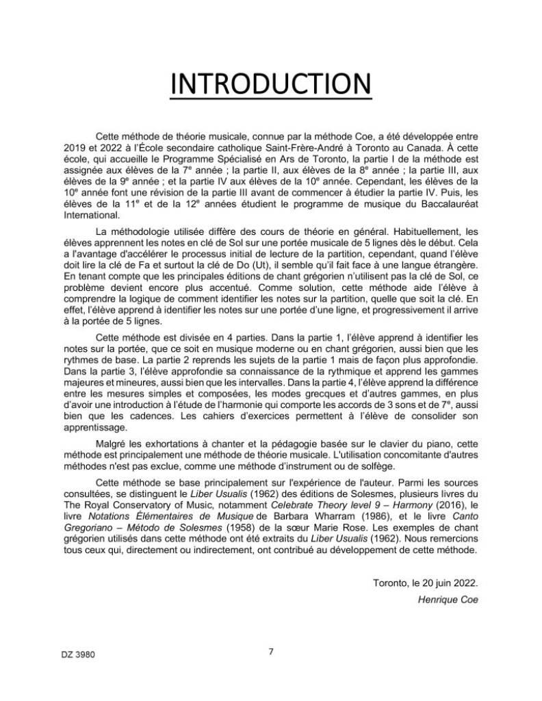 La Méthode Coe De Théorie Musicale